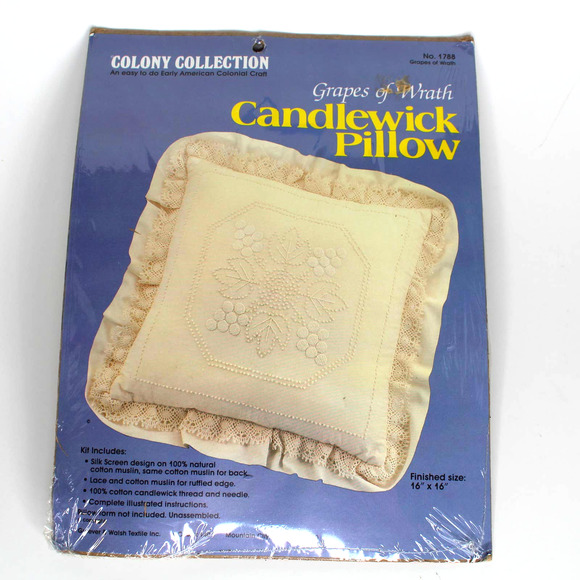 Pillow Kit Vintage Colony Collection Grapes Of Wrath Candlewick 1788 - Picture 1 of 4